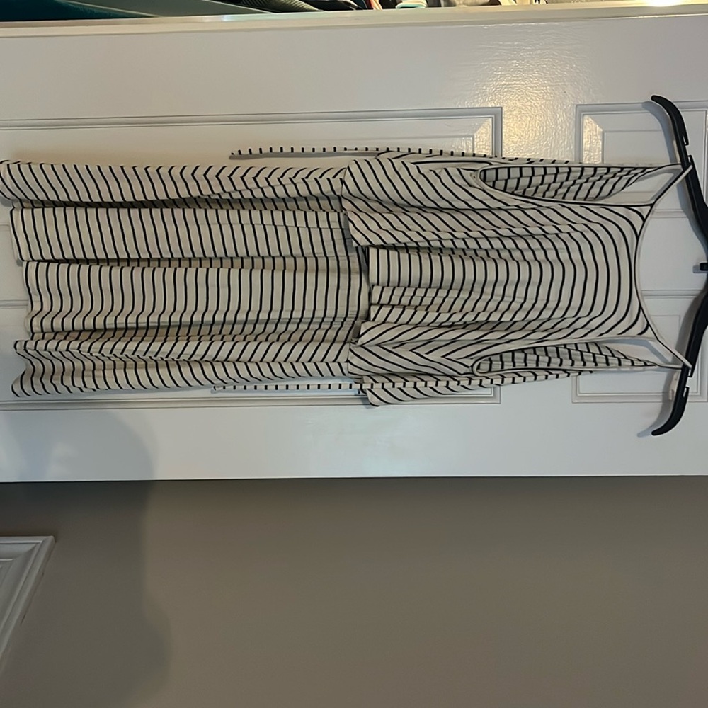 White and Black Striped Dress